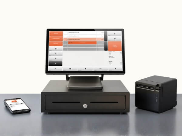 Microcash kassahardware set met kassascherm, kassalade, printer en mobiel
